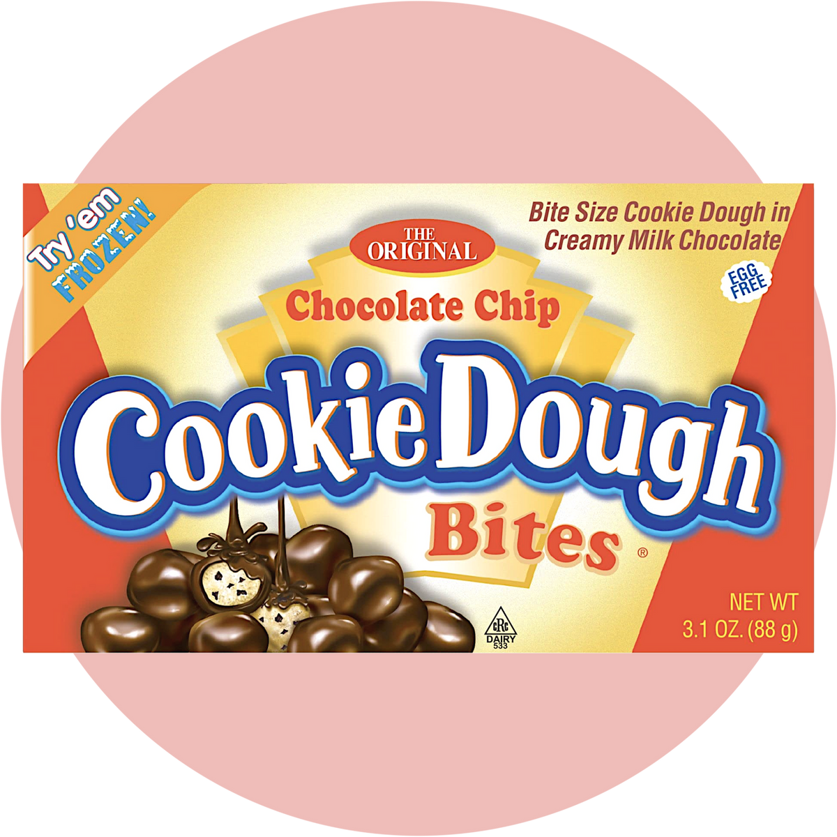 Cookie Dough Chocolate Bites mit Chocolate Chip Keksteig Füllung und Milchschokolade