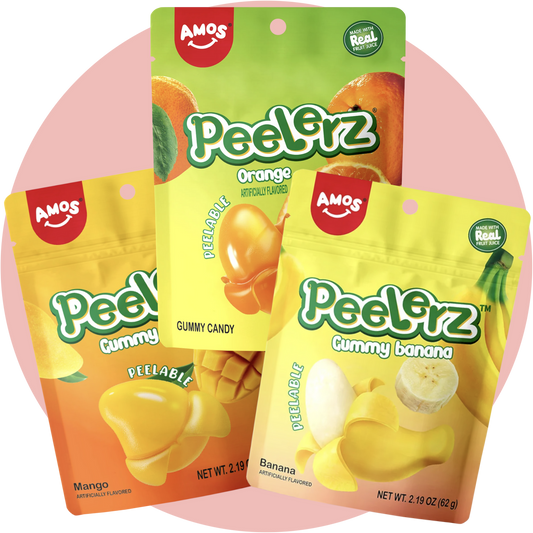 Amos Peelerz Bundle mit Orange, Mango und Banane – Peelable Gummy Candy 3er Set