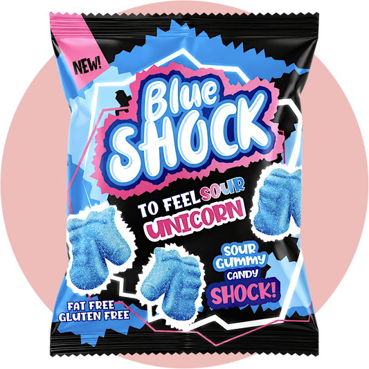 Blue Shock Sour Unicorn saure Fruchtgummi Einhörner mit intensivem Sour Geschmack