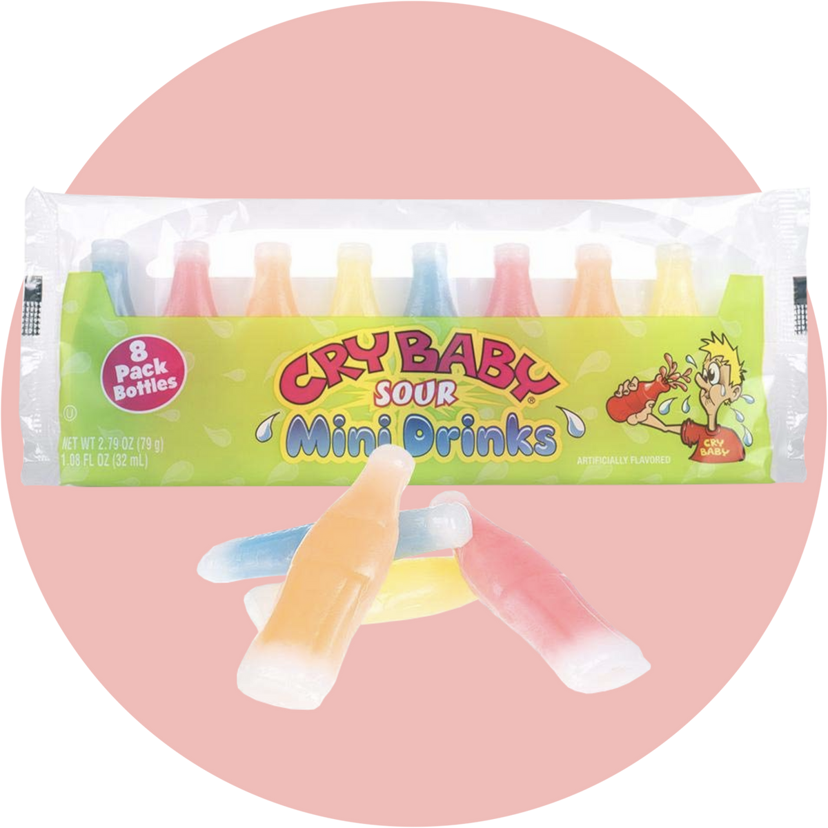 Cry Baby Wax Candy Bottles 8 bunte Wachsflaschen mit saurer Flüssigkeit
