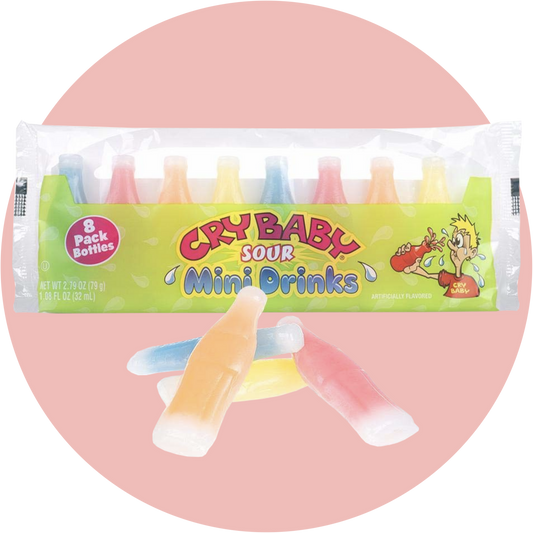 Cry Baby Wax Candy Bottles 8 bunte Wachsflaschen mit saurer Flüssigkeit