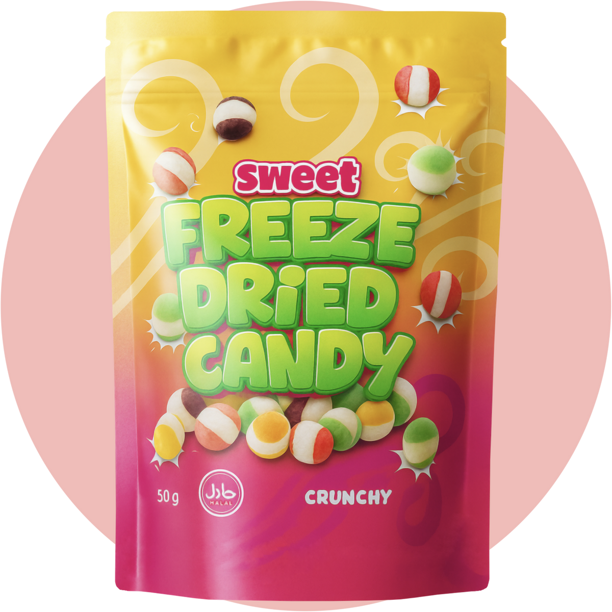 Freeze Dried Candy Sweet - Gefriergetrocknete Süßigkeiten in bunten Farben im Beutel