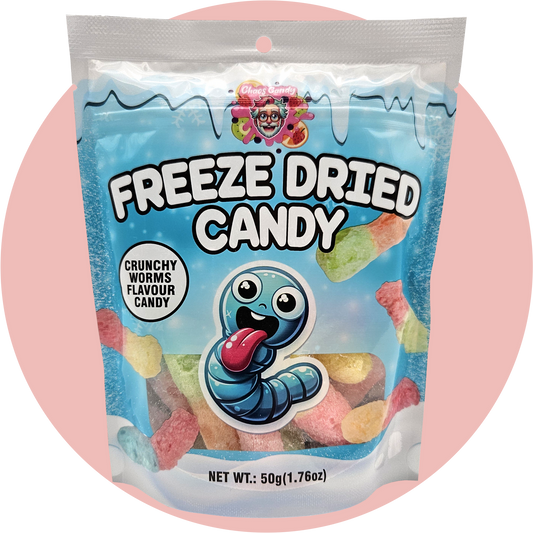 Freeze Dried Sour Worms – Gefriergetrocknete saure Würmer von Chaos Candy Freezes