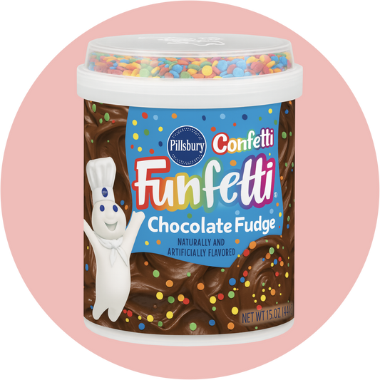 Funfetti Chocolate – Schoko Fudge mit buntem Confetti und Icing von Pillsbury