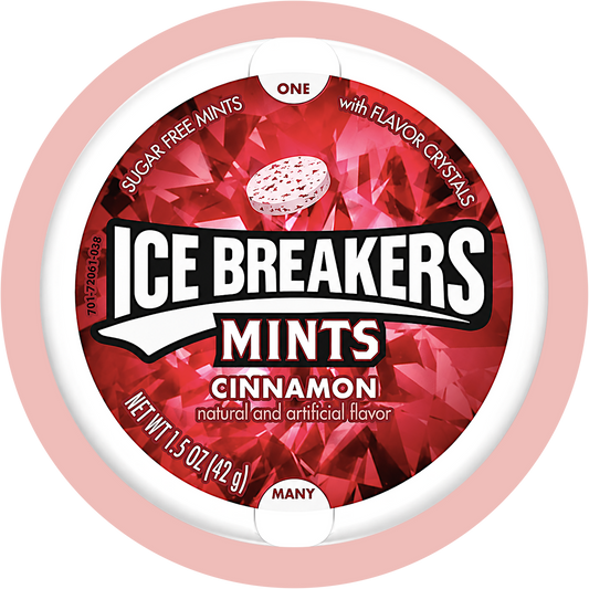 Ice Breakers Cinnamon zuckerfreie Mints mit würzigem Zimtgeschmack und Flavor Crystals