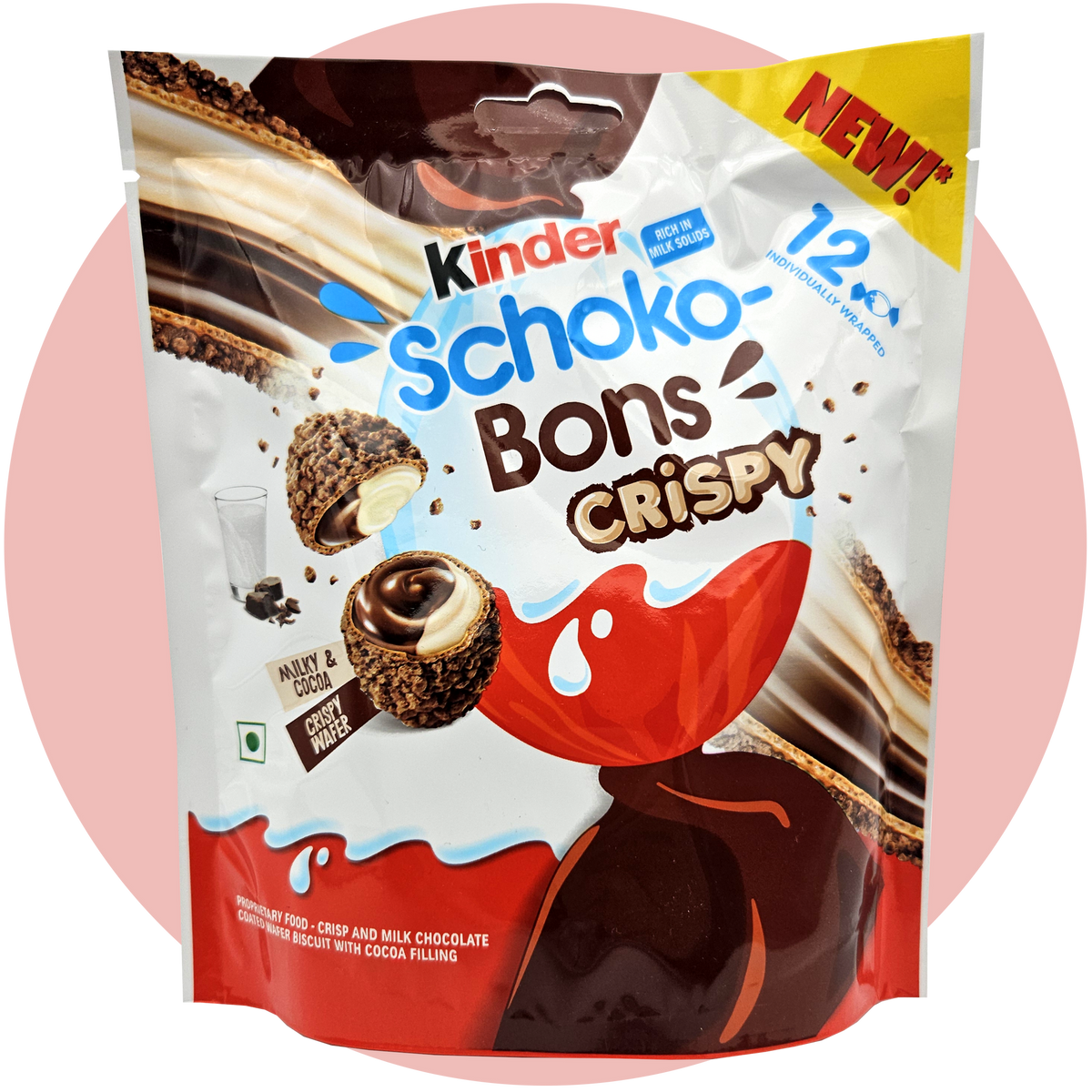 Schoko Bons Crispy – Knusprige Schoko Kugeln mit Milchcreme Füllung