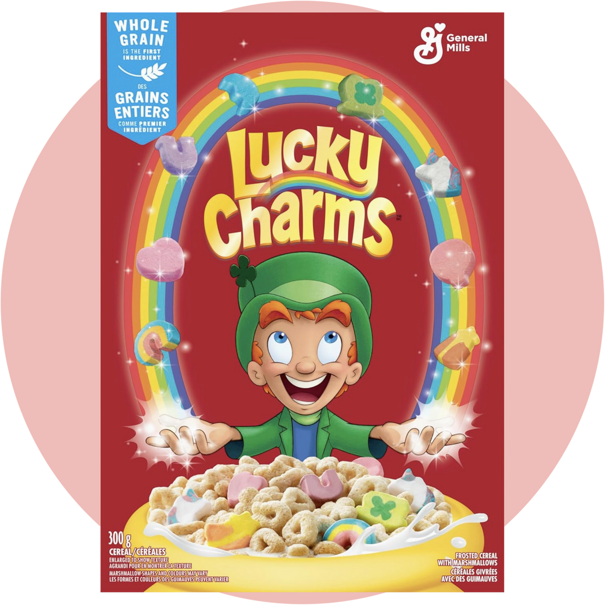 Lucky Charms Cereal – Buntes Müsli mit knusprigen Cerealien und Marshmallows in farbenfroher US-Verpackung