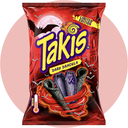 Takis Dracula Teriyaki Halloween Edition in gruseliger Limited Edition Verpackung