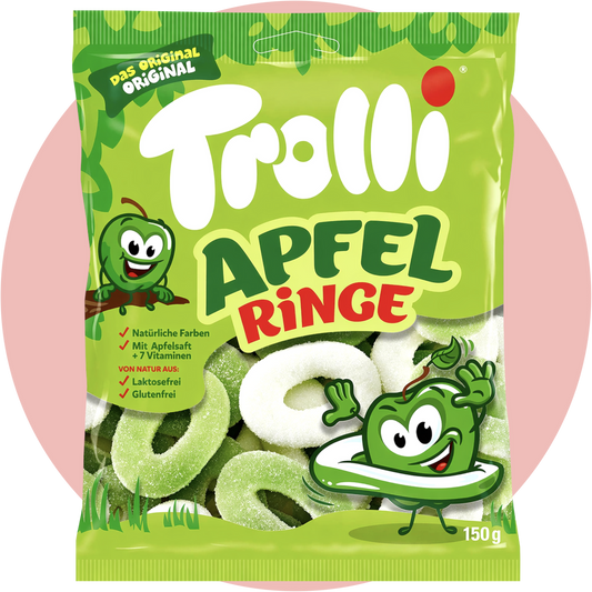 Trolli Saure Apfelringe Fruchtgummi Ringe mit Apfelgeschmack