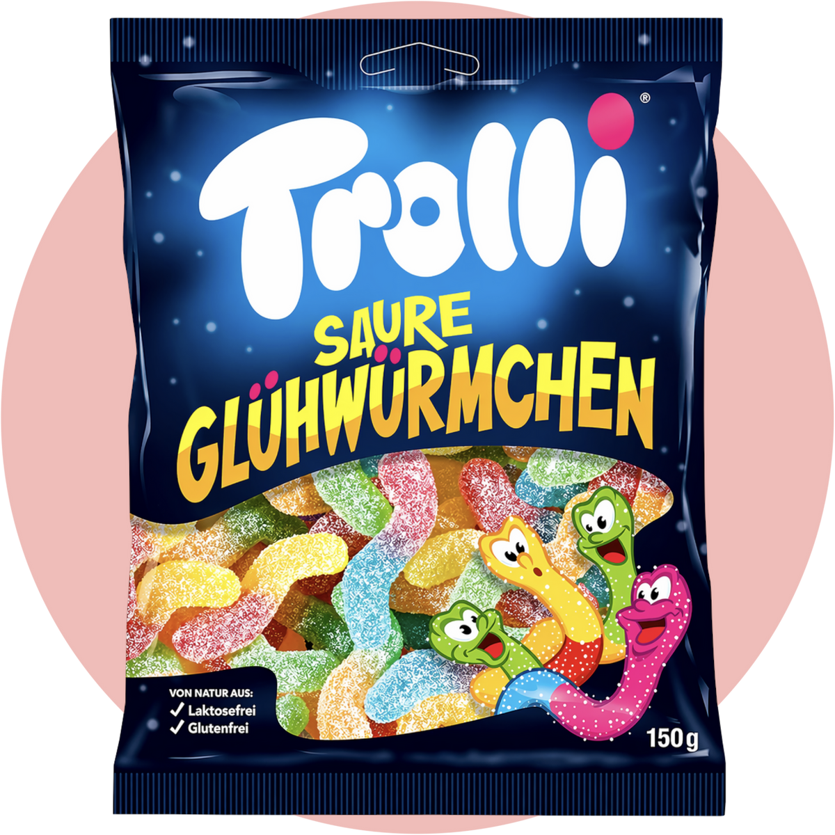 Saure Glühwürmchen von Trolli Fruchtgummi sauer bunt gemischt