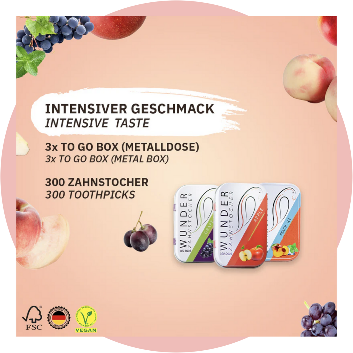 Wunder-Zahnstocher Bundle Trio-Fruit